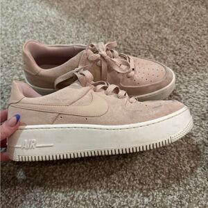 Nike Suede Pink Air Force Ones